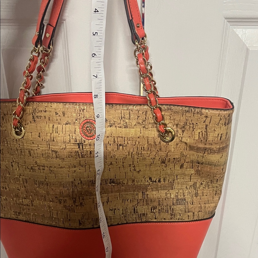 Anne Klein Coral and Tan Tote Bag - Picture 11 of 13